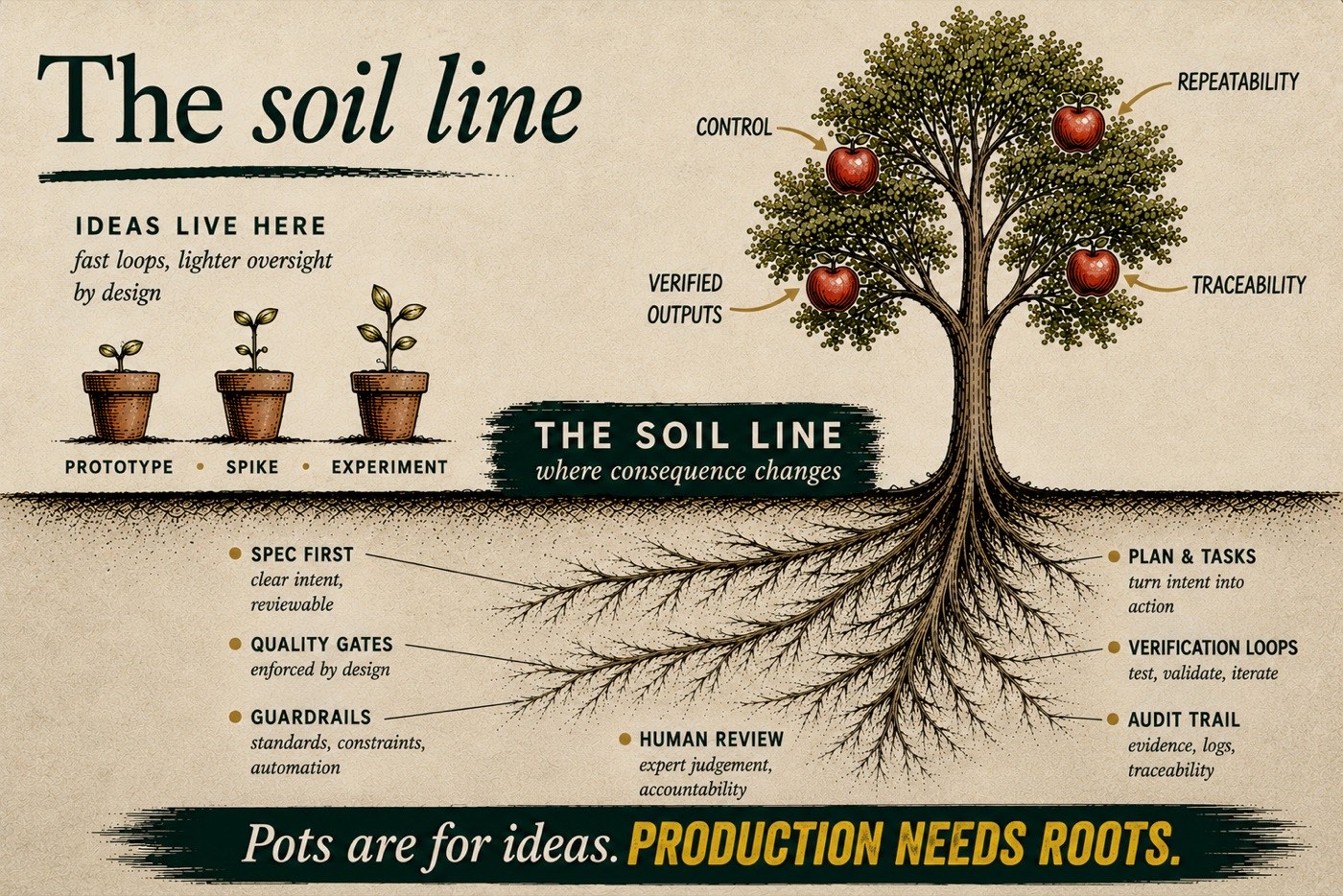 The Soil Line: Where Vibe Coding Fits, and Where It Cannot Follow